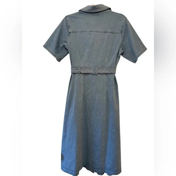 DG2 Stretch Knit Denim Shirtdress - Picture 5 of 11
